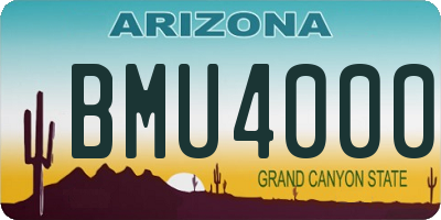 AZ license plate BMU4000