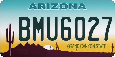 AZ license plate BMU6027