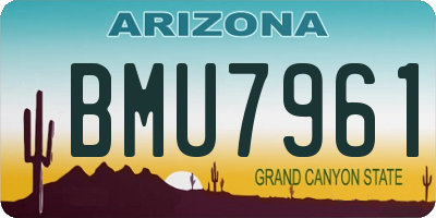 AZ license plate BMU7961