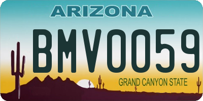 AZ license plate BMV0059