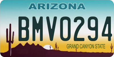 AZ license plate BMV0294
