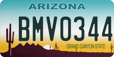 AZ license plate BMV0344