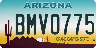 AZ license plate BMV0775