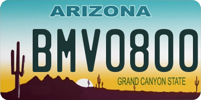 AZ license plate BMV0800