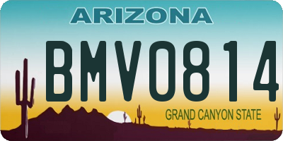 AZ license plate BMV0814