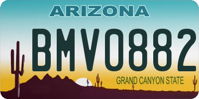 AZ license plate BMV0882