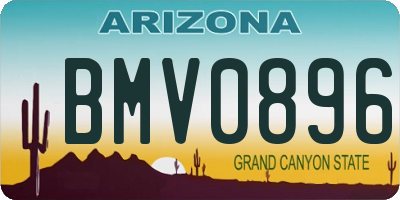AZ license plate BMV0896