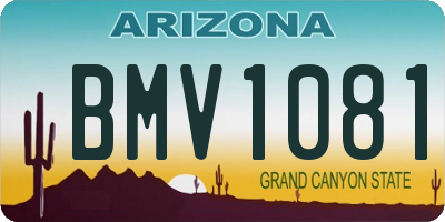 AZ license plate BMV1081