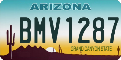 AZ license plate BMV1287