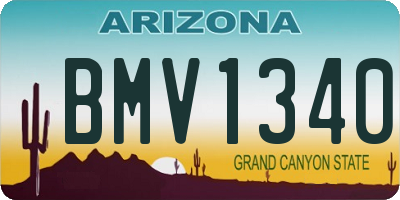 AZ license plate BMV1340