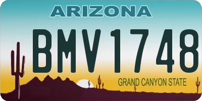 AZ license plate BMV1748