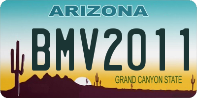 AZ license plate BMV2011