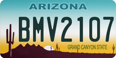 AZ license plate BMV2107