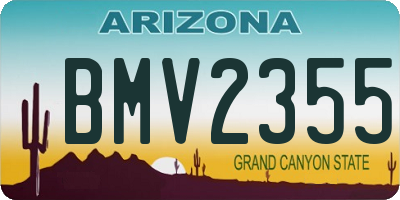 AZ license plate BMV2355