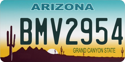 AZ license plate BMV2954