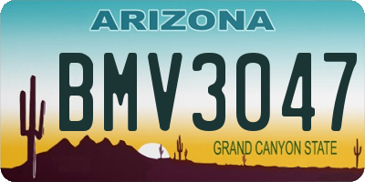 AZ license plate BMV3047