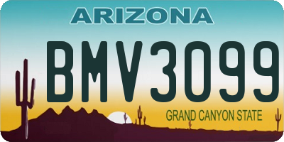 AZ license plate BMV3099