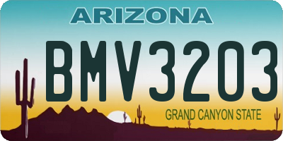 AZ license plate BMV3203