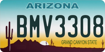 AZ license plate BMV3308