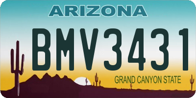 AZ license plate BMV3431