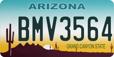 AZ license plate BMV3564