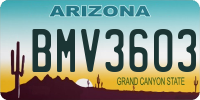 AZ license plate BMV3603