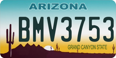 AZ license plate BMV3753