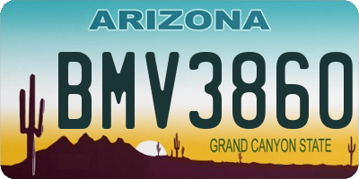 AZ license plate BMV3860