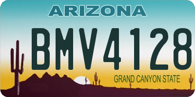 AZ license plate BMV4128
