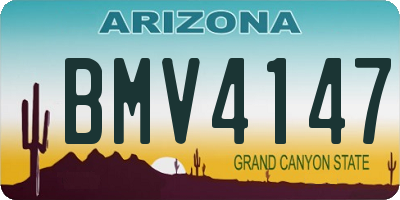 AZ license plate BMV4147