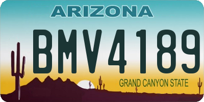 AZ license plate BMV4189