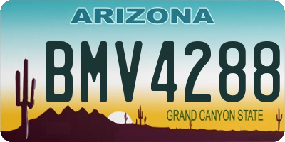AZ license plate BMV4288