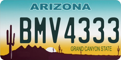 AZ license plate BMV4333