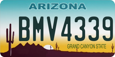 AZ license plate BMV4339