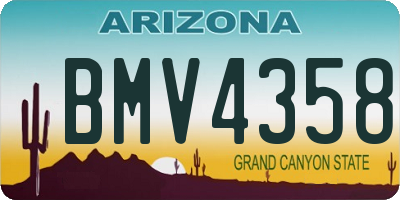 AZ license plate BMV4358