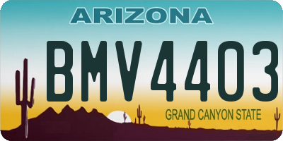 AZ license plate BMV4403