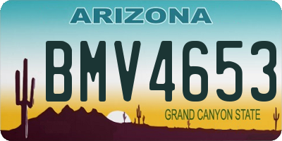 AZ license plate BMV4653