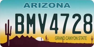 AZ license plate BMV4728