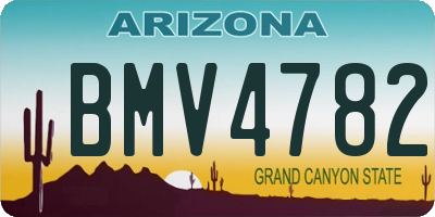 AZ license plate BMV4782