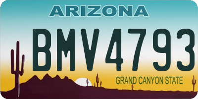 AZ license plate BMV4793