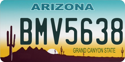 AZ license plate BMV5638