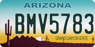AZ license plate BMV5783