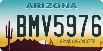 AZ license plate BMV5976
