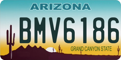 AZ license plate BMV6186