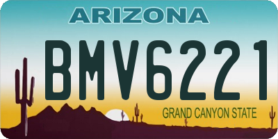 AZ license plate BMV6221