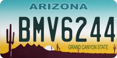 AZ license plate BMV6244