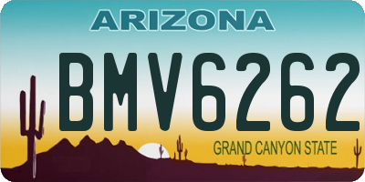 AZ license plate BMV6262