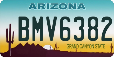 AZ license plate BMV6382