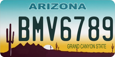 AZ license plate BMV6789