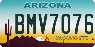 AZ license plate BMV7076